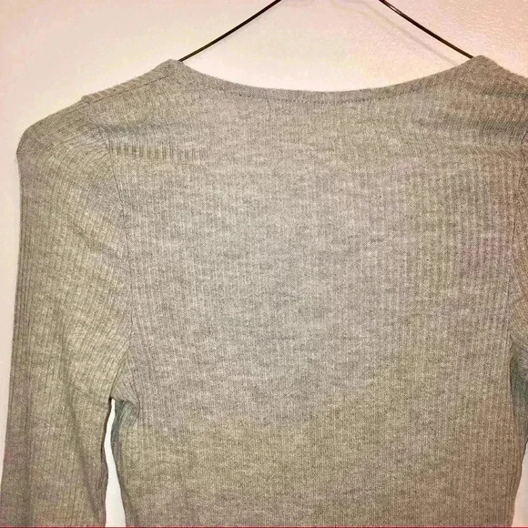 Urban Outfitters Plunge Lace-up Top - Grey - Picture 6 of 12